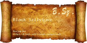 Black Szilviusz névjegykártya